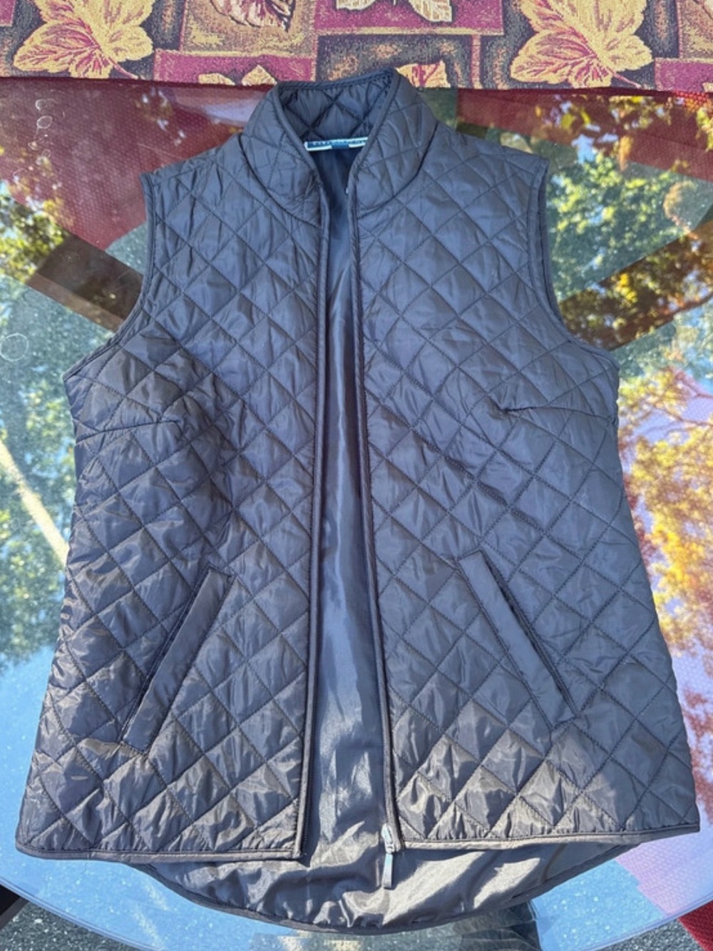 Karen Scott Black Quilted Sleeveless Vest